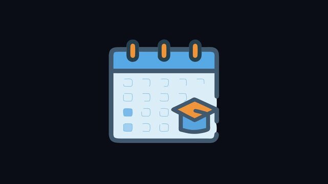 Academic calendar featuring graduation cap signifying important educational dates