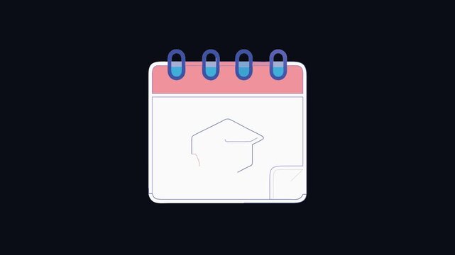 Academic calendar icon representing graduation date reminder concept