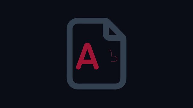 Simple flat motion icon of successful grade concept