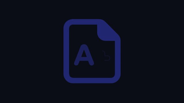 Dark blue A plus grade document isolated on black