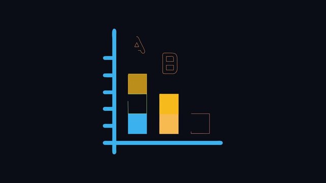 Simple bar chart of statistical data visualization motion