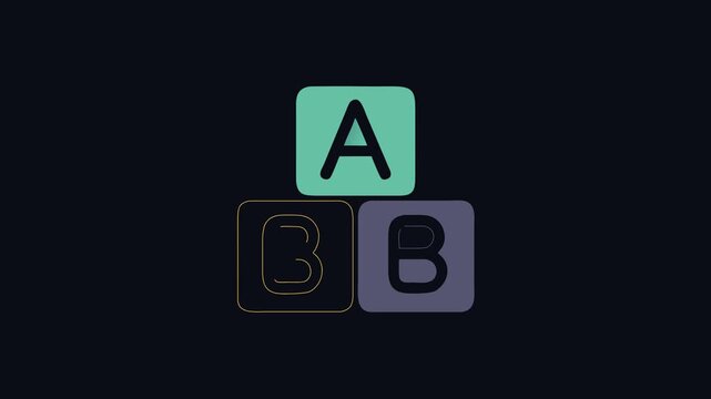 Colorful ABC building blocks arranged in a pyramid shape