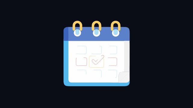 Calendar icon with schedule appointment flat design illustration