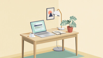 Fototapeta premium Organized Home Office Workspace Setup