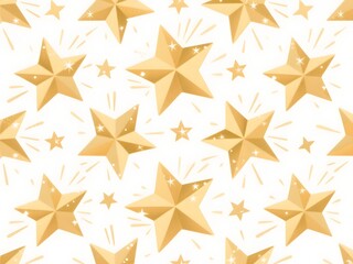 Obraz premium Flying Stars Seamless Pattern Isolated on White Background