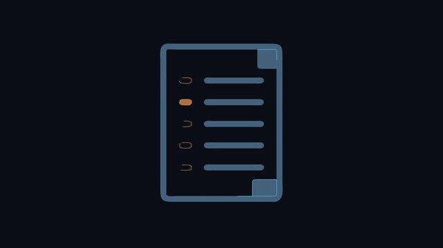 Minimalist flat motion icon of checklist document