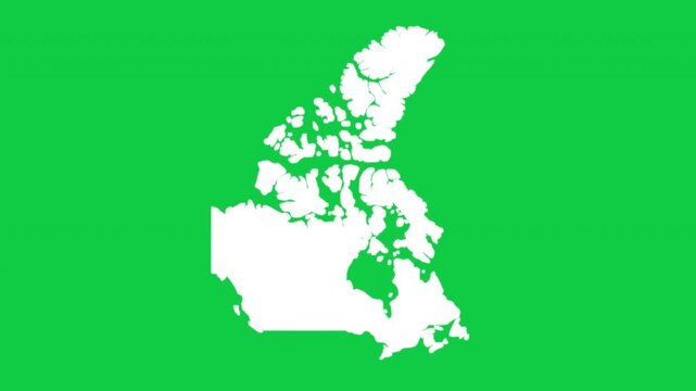 Canada map pop animation with green background