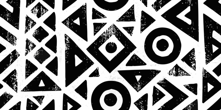 Geometric shapes pattern bold black and white graphic design