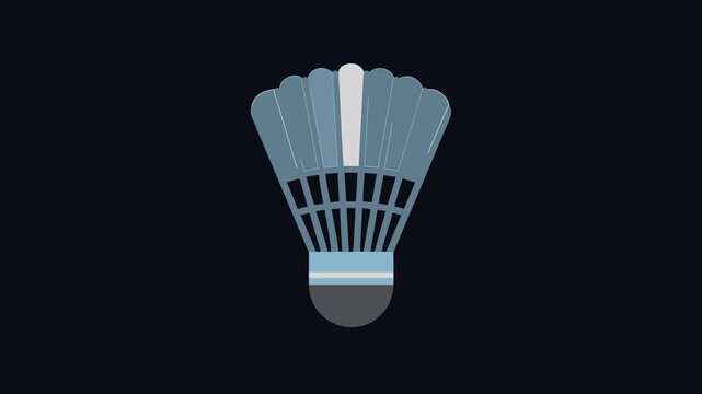 Isolated badminton shuttlecock graphic on a solid black backdrop