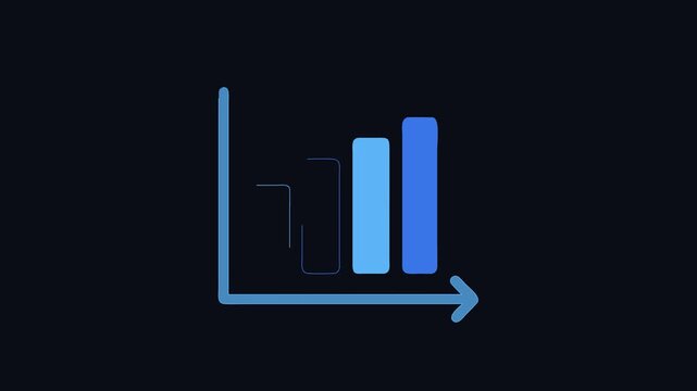 Ascending blue bar graph illustration with increasing values