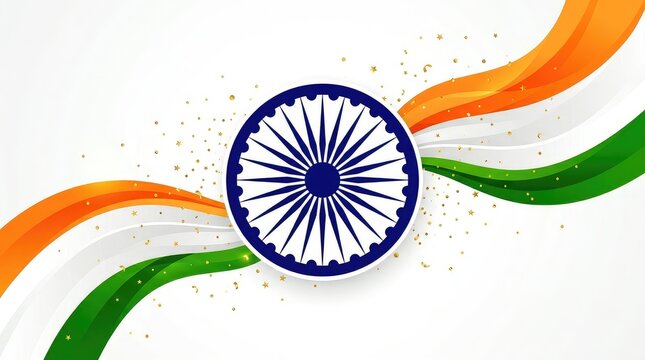 Indian flag with ashoka chakra symbol
