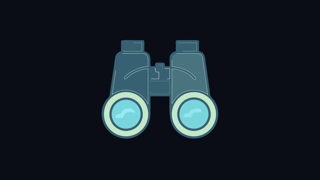 Simple binoculars icon illustration on black background design element