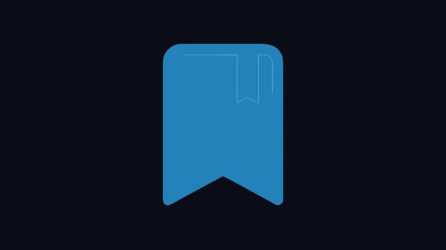Bookmark icon in blue tones with ribbon detail