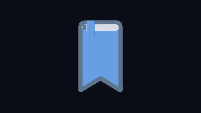 Simple flat design book bookmark icon isolated on black