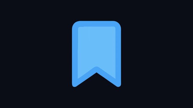 Simple light blue bookmark icon on a black background