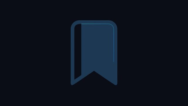Blue bookmark icon floating on black background illustration