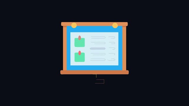 Agenda board for business with important notes flat style