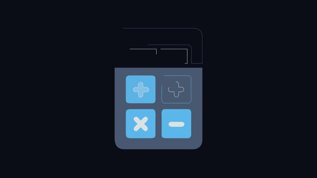 Simple calculator icon on black background for math