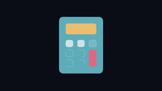 Simple calculator with rounded edges on a black background