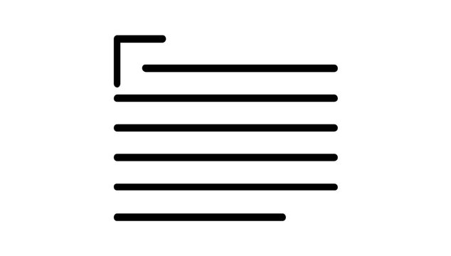Professional left align text vector icon for productivity applications and digital office suites, minimalist flat line illustration for document formatting and layout design interfaces.
