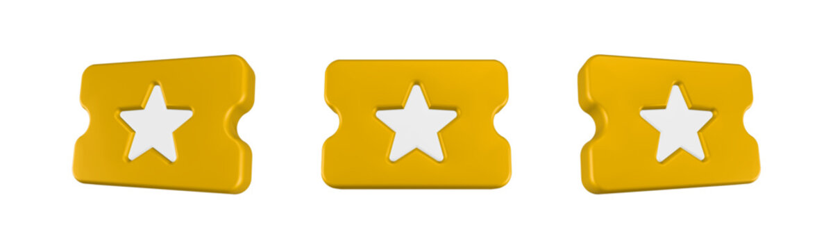 tiket icon 3d rendering