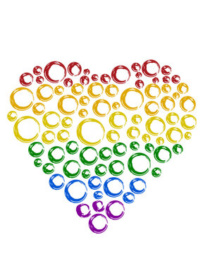Coraz&oacute;n burbujas PRIDE.