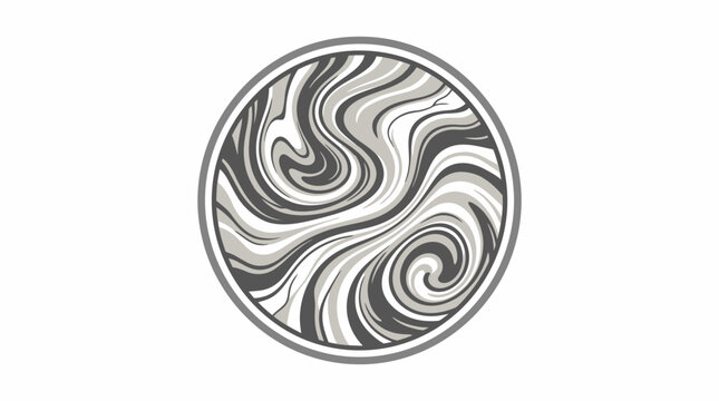 Elegant double bordered circular swirl marble design.