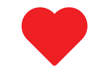 Fototapeta premium A single solid bright red heart shape with smooth rounded edges isolated on a clean white background representing love and affection in a simple Keywords: red heart, love, affection, romance