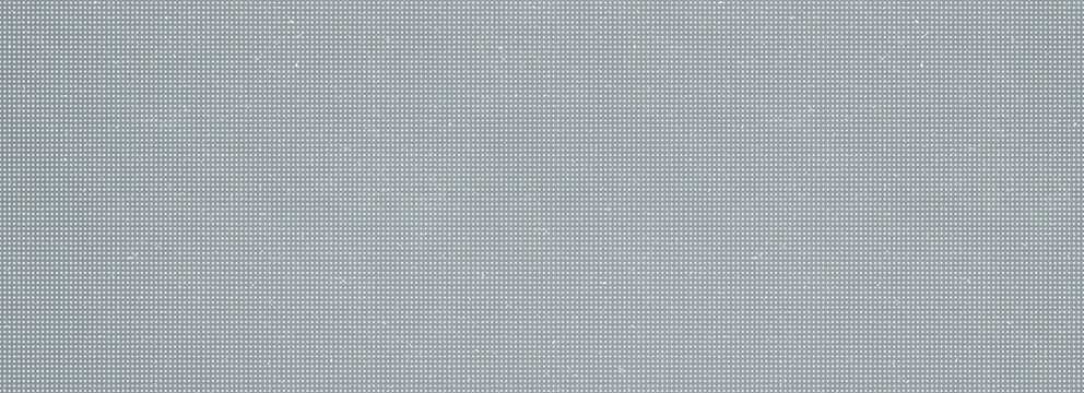Vintage square halftone texture with distressed print effect, subtle grain and raster grid pattern isolated on transparent background. Ultra wide panoramic graphic overlay