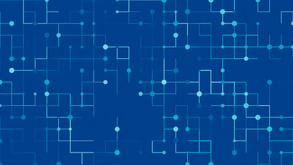 Fototapeta premium Abstract Blue Technology Network With Connected Nodes And Lines