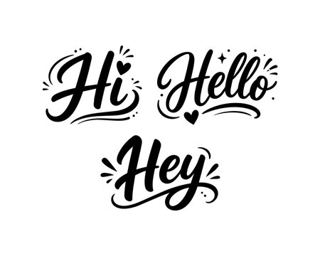 Hand Lettered Greeting Words Typography Set