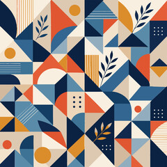 Obraz premium Abstract Maze Geometric Seamless Pattern