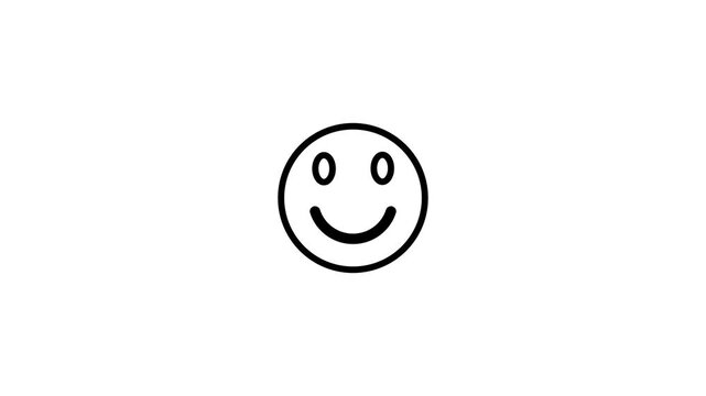 Emotional rating smile faces set.Winking vector outline colorful smileys user experience icon Animation.Emoticons on white background falling down.
