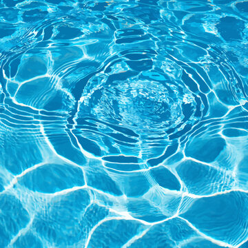 Bright Electric Blue Swimming Pool Caustic Water Surface Texture Seamless Tileable Background
