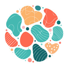 Fototapeta premium Abstract organic shapes in a circular arrangement