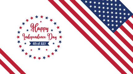 Obraz premium Happy Independence Day 4th of July Patriotic American Flag Background | USA National Holiday Celebration Design