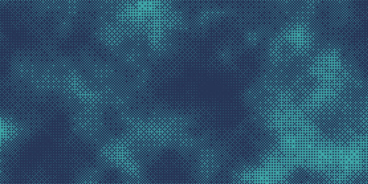 Pixelated bitmap gradient texture. Retro pixel art, green dither pattern, 8 bit background. Leisure or arcade games duotone border frame. Vector illustration