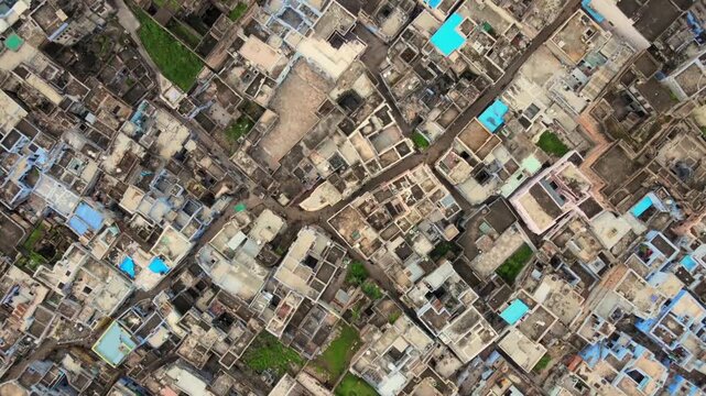 Aerial View of Bundi Cityscape in Rajasthan India