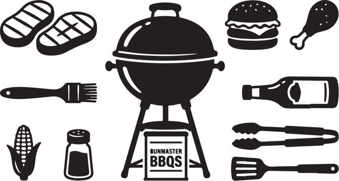 BBQ Grill and Utensils for Outdoor Cooking Fun