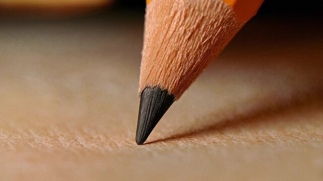 Graphite pencil tip moving across textured paper surface, generating intricate lines and shadowy marks during detailed slow motion macro sequence