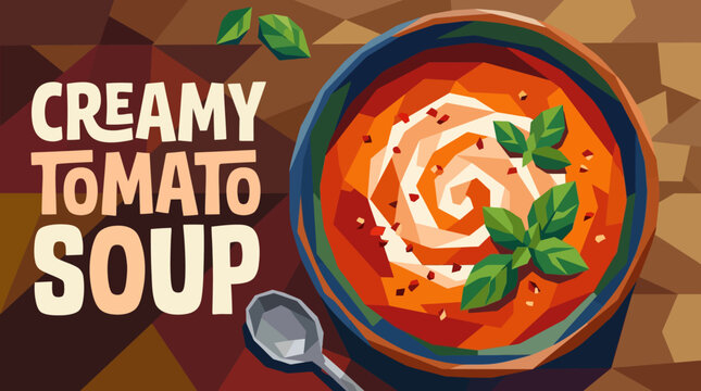 Creamy tomato soup cuisine food recipe culinary homemade traditional delicious meal bowl ingredients comfort dining fresh basil herbs rich flavor healthy lunch