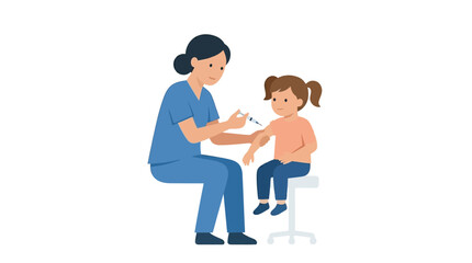 Fototapeta premium Nurse giving vaccination to a child, healthcare and medical concept