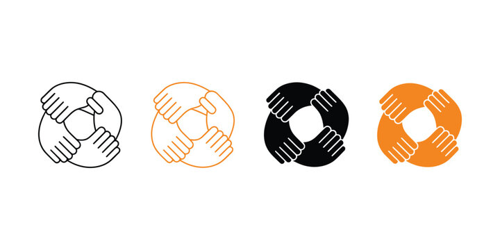 Teamwork Icon Vector Featuring Collaboration, Community Connection, Group Support, Partnership, and Business Cooperation Symbol