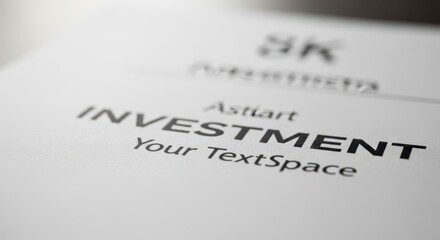 Obraz premium Close-up view of the word Investment printed on a document with blurred text in the background