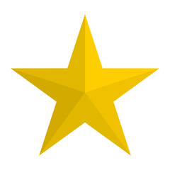 Obraz premium Golden Five Point Star Isolated on Transparent Background