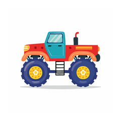 Naklejka premium Colorful flat design monster truck illustration