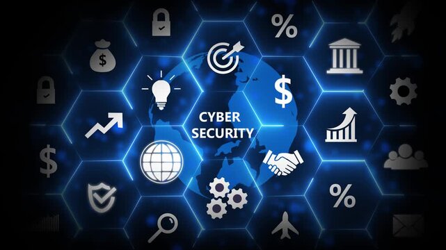 Cyber security data protection business technology privacy concept. 4k isolated on transparent technology background.