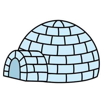 Igloo cartoon illustration 
