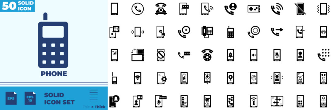 Phone Duotone Editable Icons set