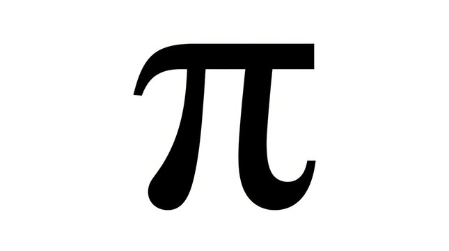 Mathematical Pi symbol isolated on white background, black Greek letter Pi constant for science and education, minimalist math icon for geometry